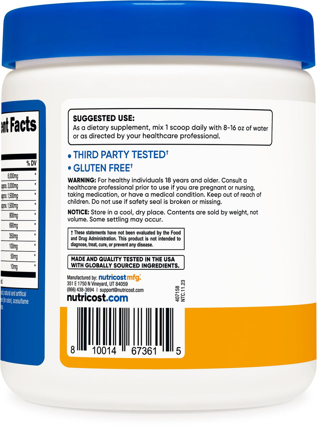 Nutricost EAA Powder – Peach Mango